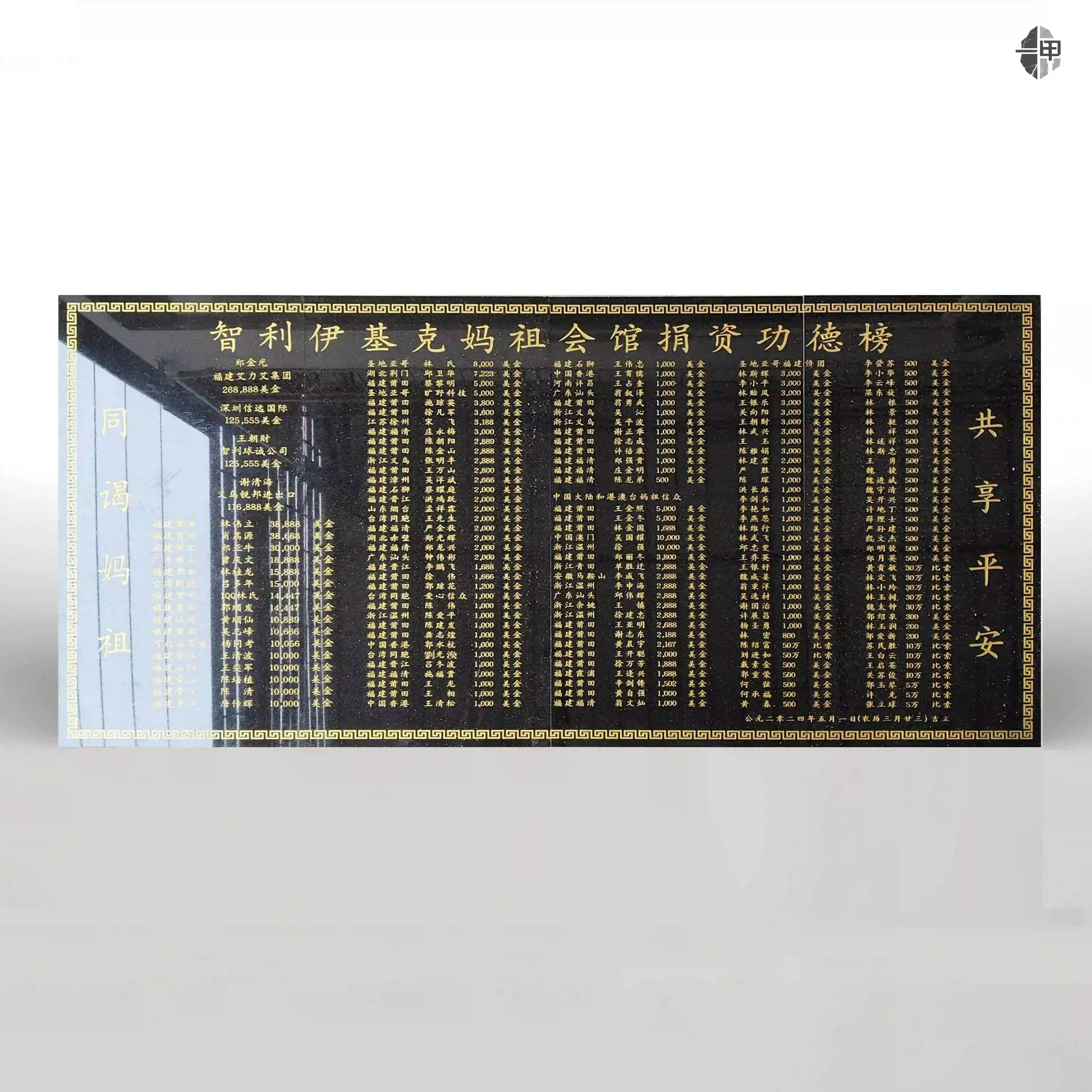 海外妈祖文化传承与侨胞公益共建——伊基克妈祖会馆捐资功德榜